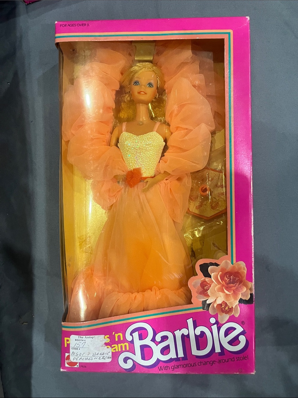 Vintage 1984 Peaches n Cream Barbie No. 7926 NRFB Damaged Box